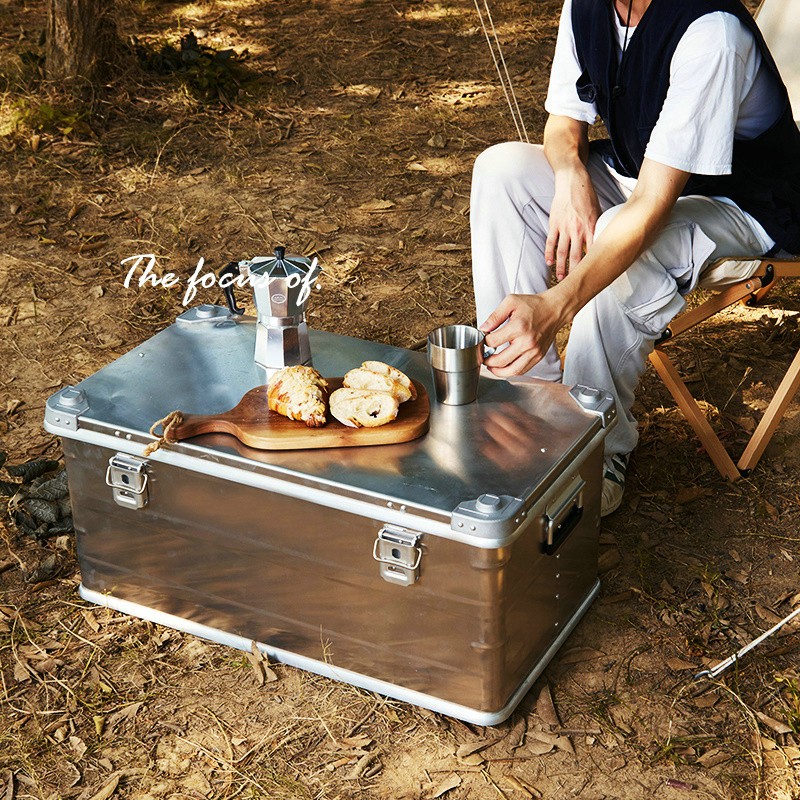 CAMP ZOOM户外铝合金收纳箱露营装备大容量整理箱50L