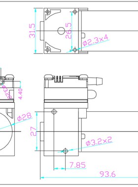 HC G28DCB7L引流气泵 微型电动气泵12V 直流小型真空泵