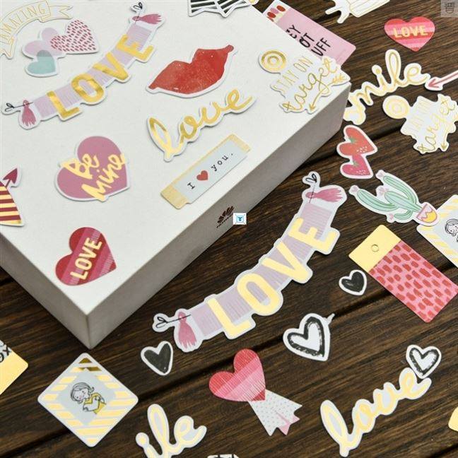 70pcs My Sweet Love Foil Gold Pr Die Cut Stickers for