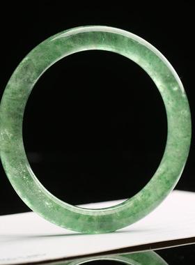 手镯绿天然草莓晶水晶女圆条款冰种镯子镯细手饰饰品满籽玉镯绿色