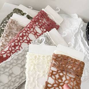 玻璃丝水晶丝袜子女夏季 中筒袜透明纯棉底透气ins潮长筒袜夏 薄款