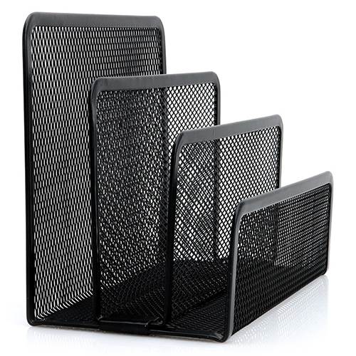 Black Mesh Letter Sorter Mail Business Document Tray Desk Of