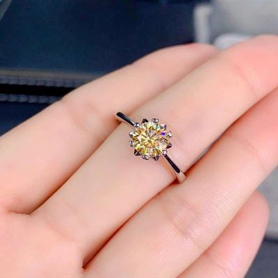 新品2 carat golden zircon simulation citrine simple temperam