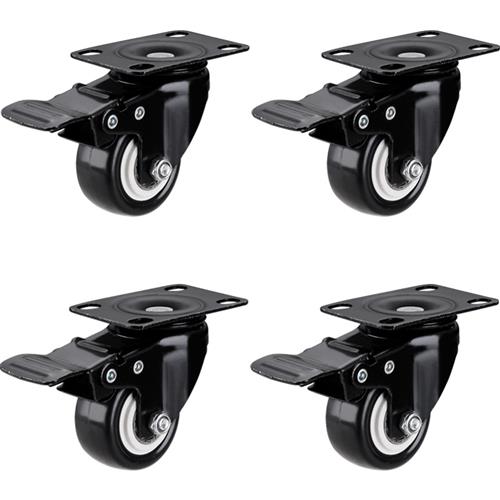 方向滑轮配件小滑轮定向轮柜子轮子小轱辘脚轮带煞车1.5寸万向轮