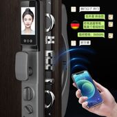5D全自动指纹锁智能锁家用防盗门密码 门锁手机远程对讲入户电子锁