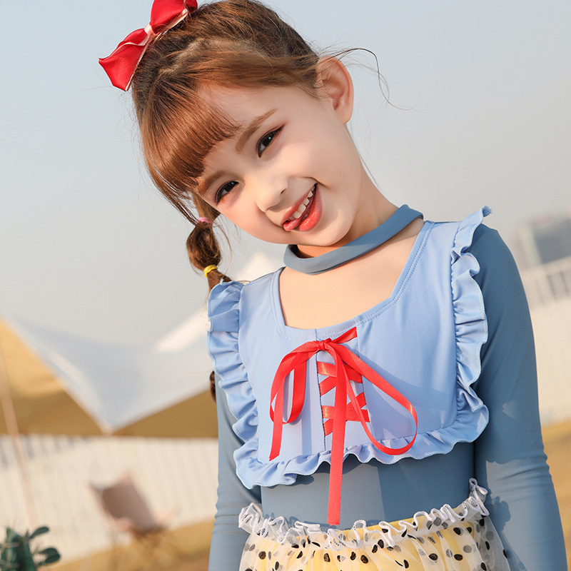 2021新款儿童泳衣 在逃公主女童连体泳衣可