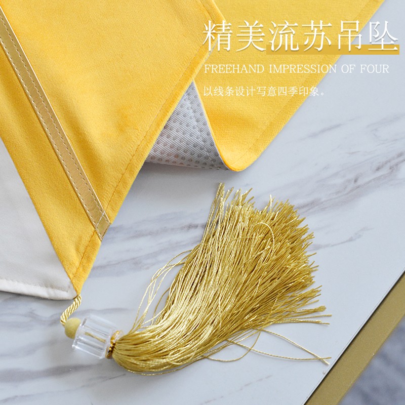 桌旗简约现代轻奢高端欧s式桌旗高级感餐桌装饰布长W条桌巾床旗定图片