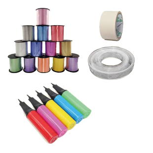 手推打气筒气球充气工具绑气球彩色丝带美纹纸点胶气球链打结器