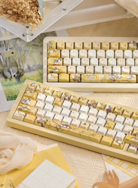 山野来信键帽肥啾小鸟原创可爱键帽原厂soa机械键盘键帽黄色秋冬