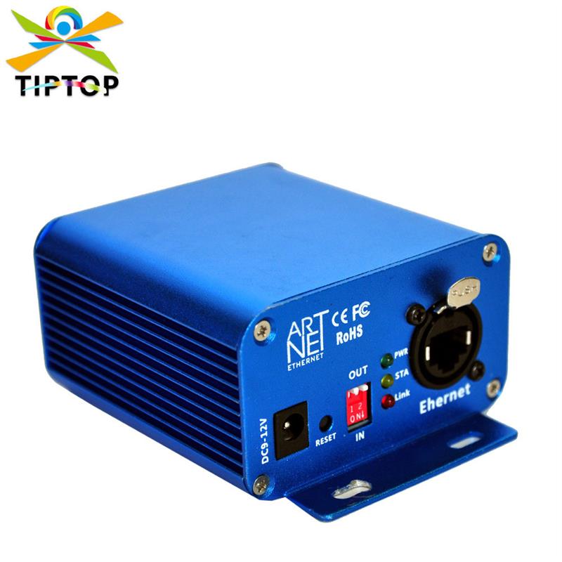 适配蓝色2路ARTNET舞台灯光网络信号传输控制器3芯输入输出带网络