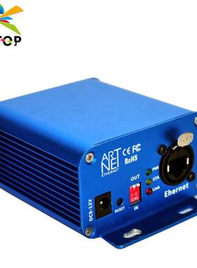 适配蓝色2路ARTNET舞台灯光网络信号传输控制器3芯输入输出带网络