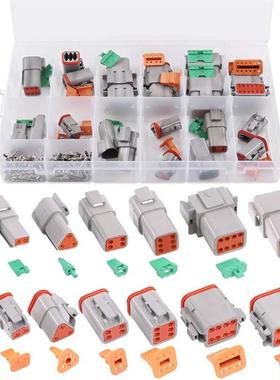 适配跨境152PCS盒装 DT系列2-12孔汽车连接器/公母防水线束接