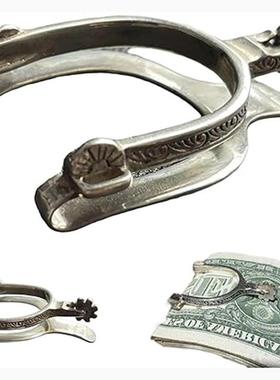 适配跨境爆款   WESTERN SPUR SILVER MONEY CLIP   现金夹金属纸