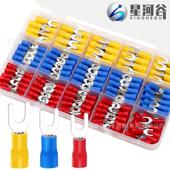 适配跨境245PCS盒装 5.5冷压预绝缘接线端子叉型U型压接端 SV1.25