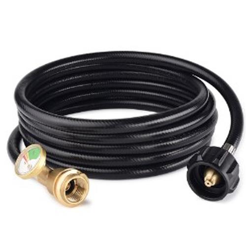 12FT烤炉丙烷燃气连接管QCC1带压力表接头燃气检测减压阀高压软管