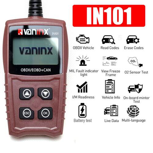 适配跨境新品JD101/IN101 obd2 Code Reader 多语言 汽车诊断仪纸
