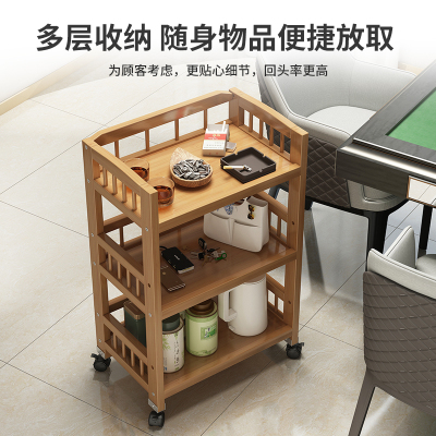 棋牌室麻将桌茶几茶水架房馆专用边几打牌烟灰餐机柜带轮子小推车