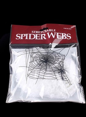 Halloween Scary Party Scene Props White Sretchy Cobweb Spide