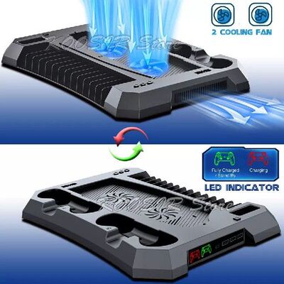 极速2022 PS5 Console Cooling Stand 2 Controller Charger Head