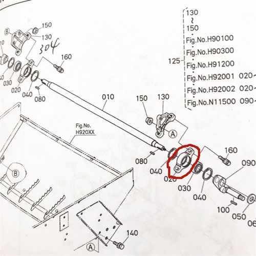 久保田988收割机振动筛摇臂轴托架5T101-69182轴承座304轴承座