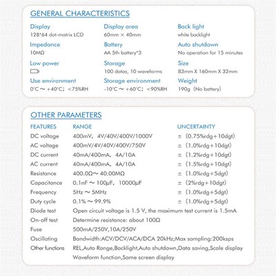 极速ET826 2 in 1 Digital Oscilloscope Multimeter with Analog