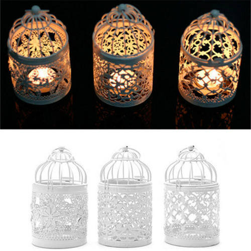 好货Lantern Hollow Hanging Bird Cage Candle Holder Candlesti