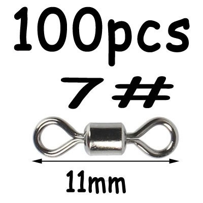 现货100Pcs Bla 8 Sh Roig swivel Fishig Swivel Sap Hook
