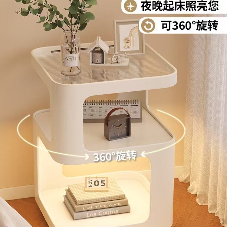 铁艺可移动床头柜边几置物架