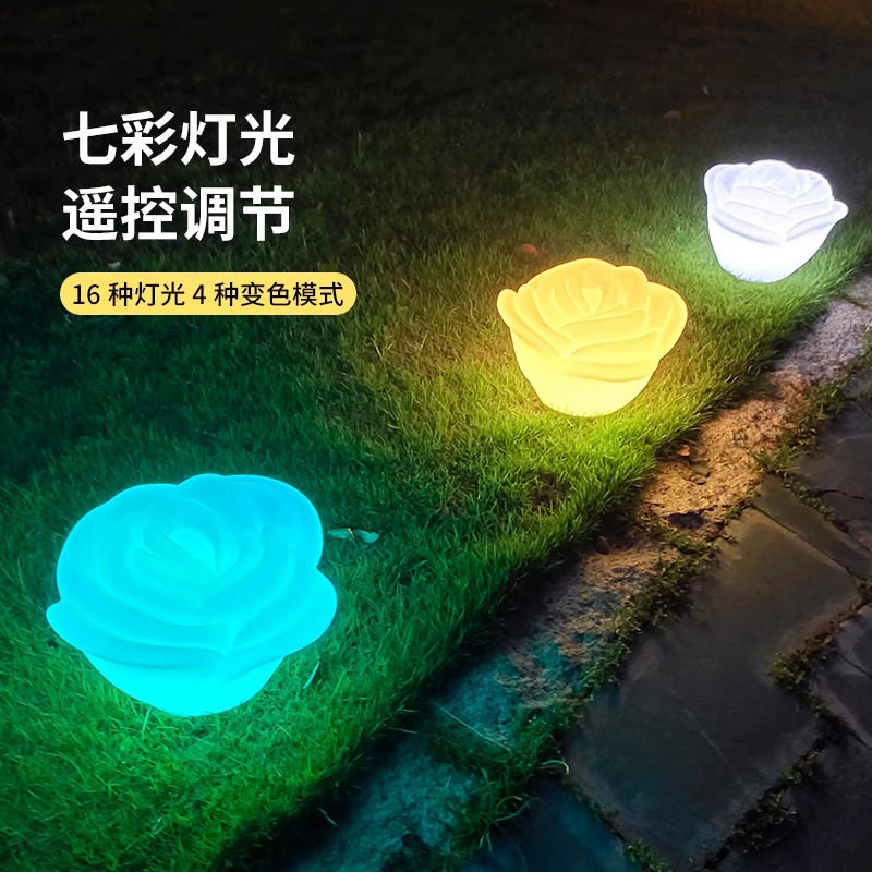 太阳能户外发光玫瑰灯
