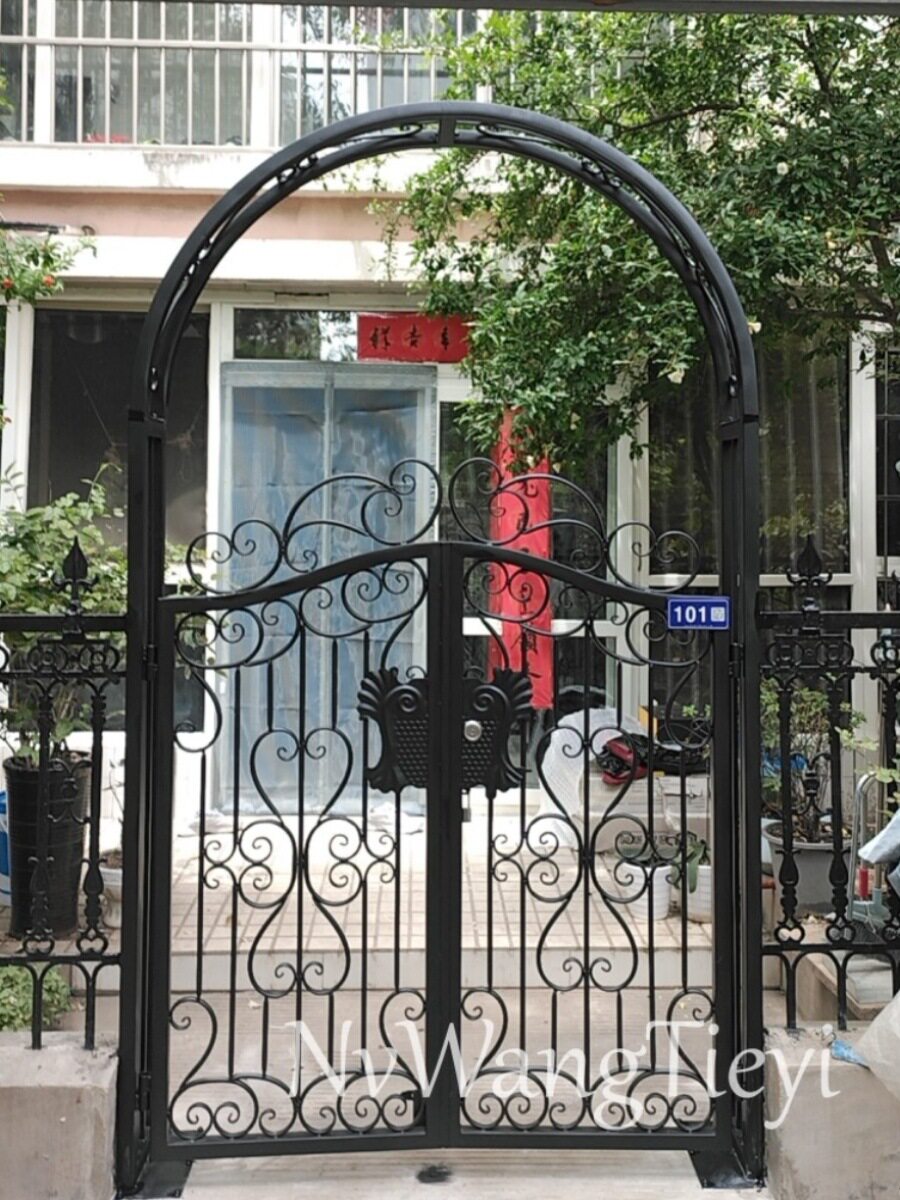 欧式铝合金花园门花架门铁艺庭院门户外爬藤架院子小门别墅园艺门