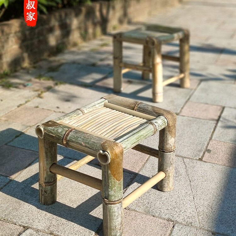 工厂直供竹编无靠背小方茶凳