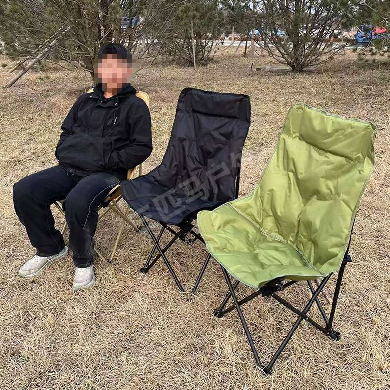 加棉月亮椅野营椅烧烤可躺可靠钓鱼凳加厚野餐折叠椅子