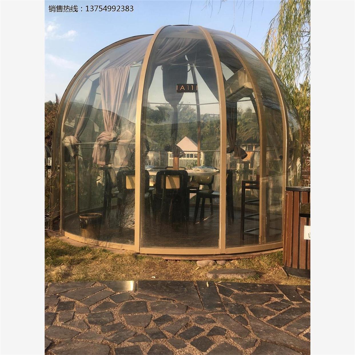 PC星空屋透明球形玻璃屋旋转门推拉门泡泡屋高端餐厅民宿篷房定制