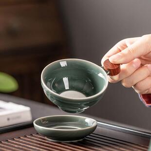 哥窑茶漏架茶滤网公道杯组合功夫茶具配件分茶隔器陶瓷茶叶过滤网