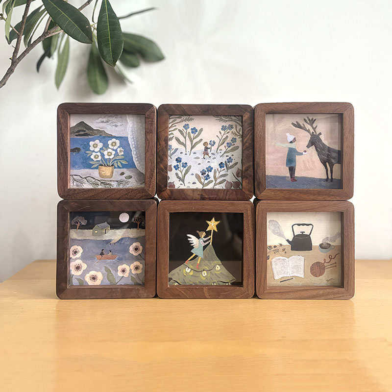 北欧插画小摆台迷你可爱摆台画桌面柜子摆件装饰画温馨实木有框画,家居饰品,桌面摆台画,淘宝优惠券,粉丝福利购,淘宝优惠卷