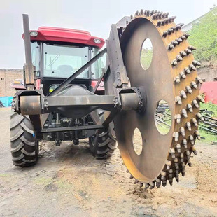 圆盘路沿石开槽机 拖拉机带水泥路开沟机 自来水管道大型挖沟机