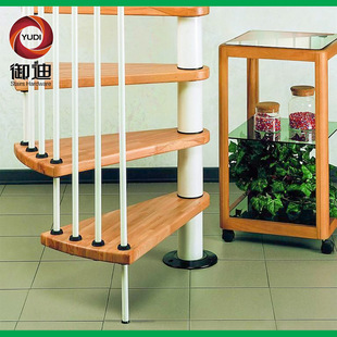 厂家质优价廉爬梯 木踏板钢木旋转楼梯 可订做室内复式 楼梯