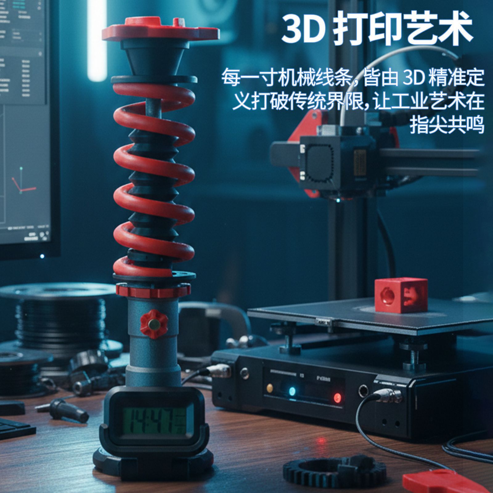 3D打印KW避震台灯工业风夜灯