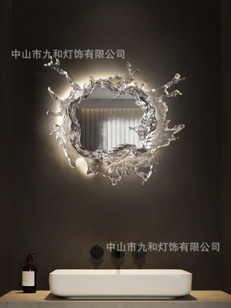 轻奢铂晶水花艺术创意壁灯
