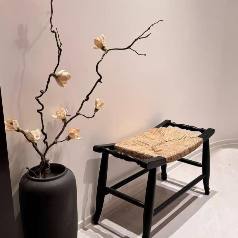 中古藤编小方凳换鞋凳玄关