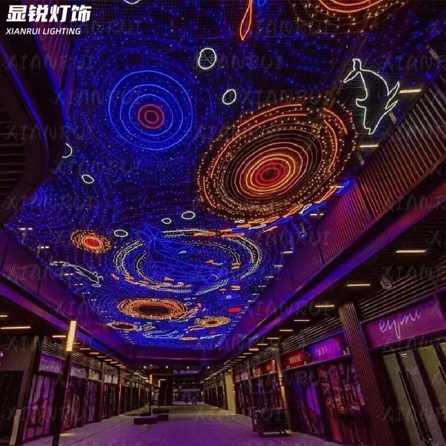 商业广场天幕引流七彩变色幕墙灯