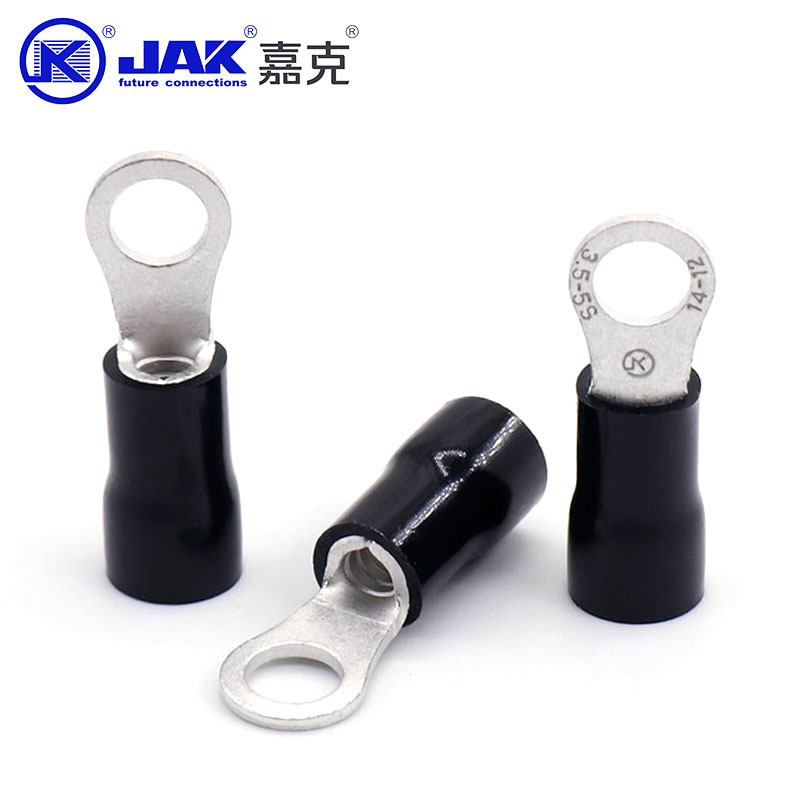 RV3.5-5S圆形冷压接线端子紫铜圆型接线接头绝缘护套快速边接插头