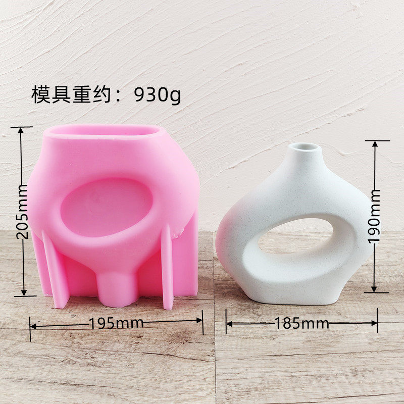 恒智 新款欧式摆件花瓶硅胶模具 跨境热销石膏水泥模 DIY树脂工具