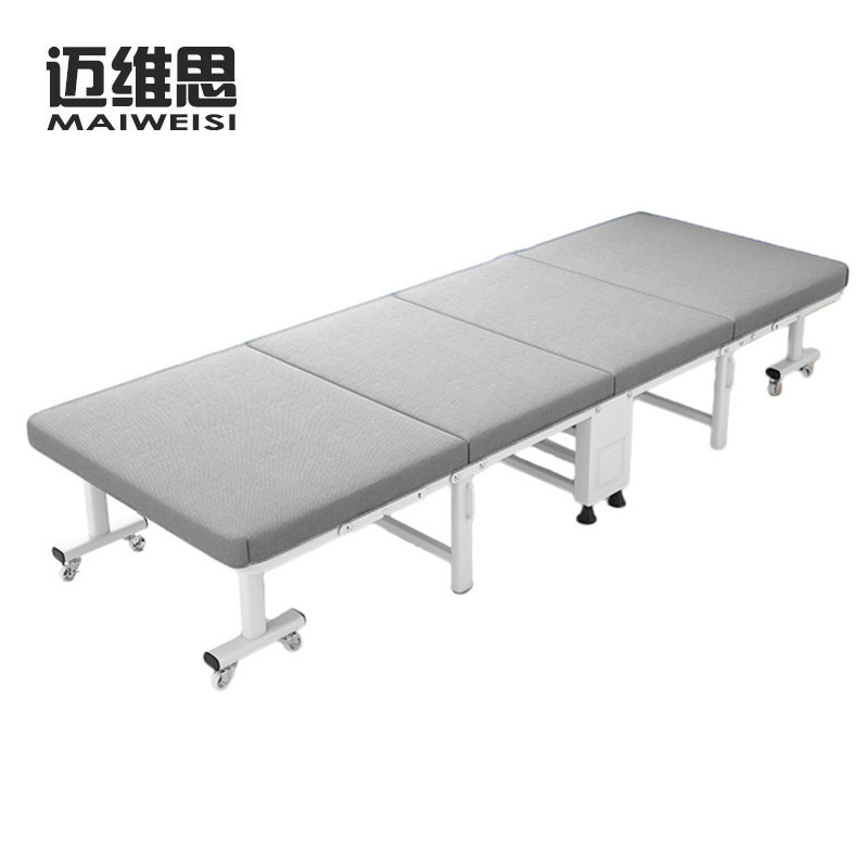 医院单人陪护床办公室便携共享折叠床轻奢午休床靠背行军床铁架床
