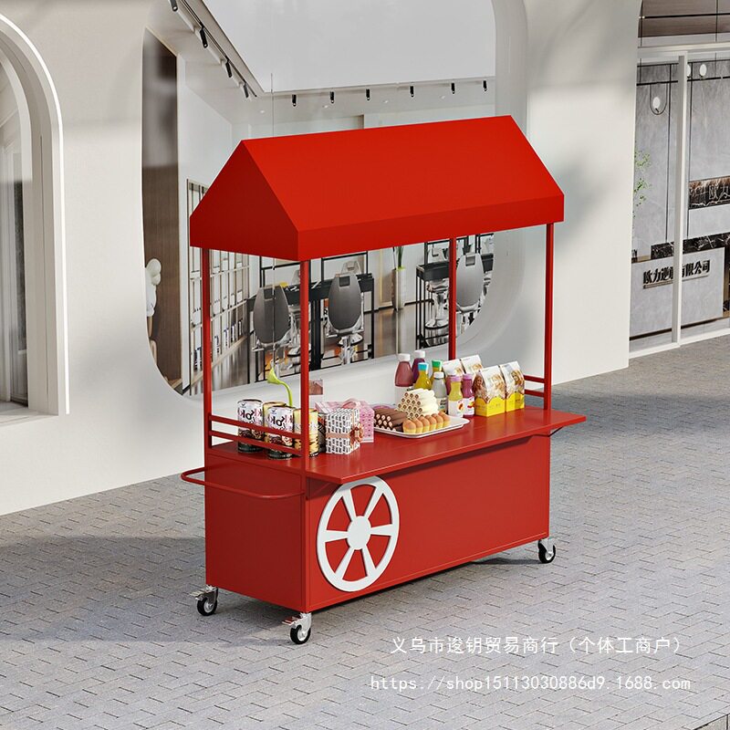 移动摆摊车夜市摆地摊小推车流动式推广车商业街展示台花车摊位架