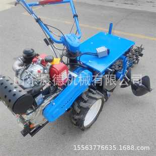 小型自走式打沟机 柴油链条式开沟深浅可调手扶挖沟机