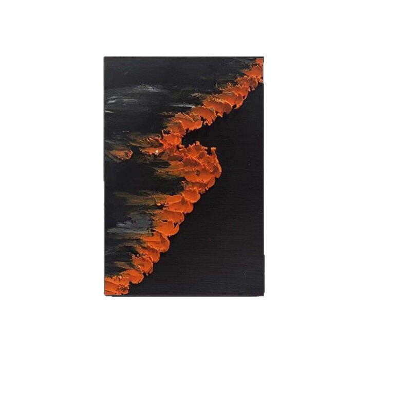 手绘油画抽象肌理墨绿玄关装饰画大芬村级感客厅沙发背景墙挂画