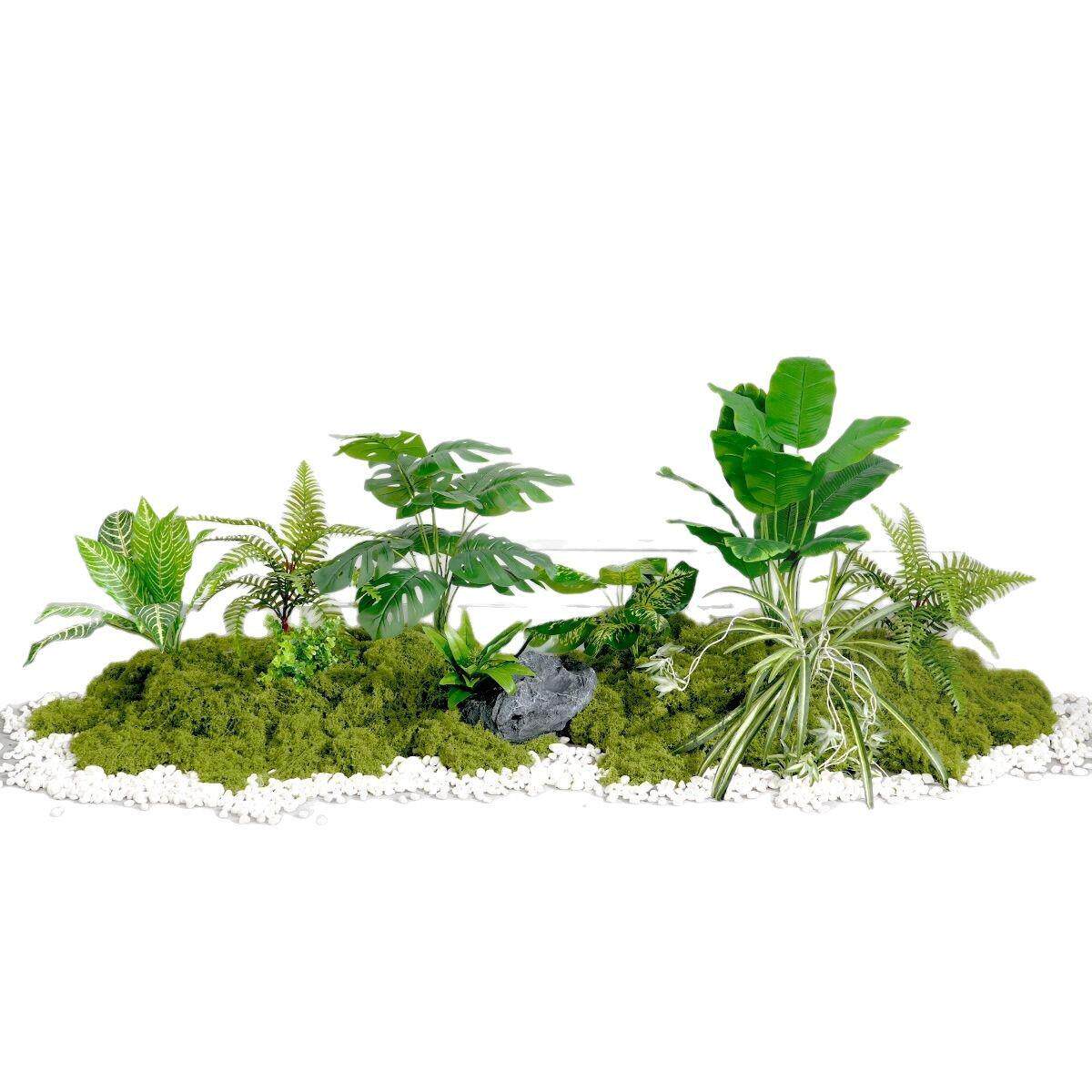 仿真绿植造景室内景观橱窗楼梯下仿生花转角场景装饰布置假树植物