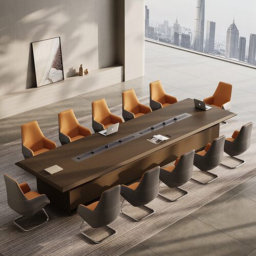 格泰大型会议桌椅组合简约现代办公家具接待会议室培训洽谈长条桌