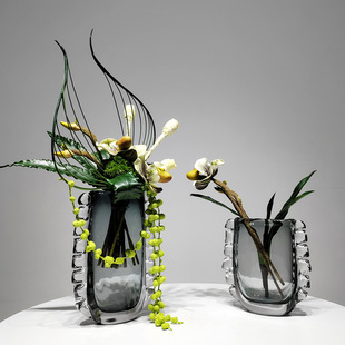 现代轻奢高级感仿真花艺售楼部样板房吧台酒店餐桌面摆花软装摆件